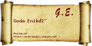 Goda Enikő névjegykártya